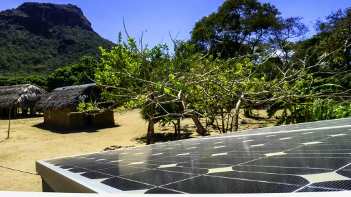 solar panels in rural setting